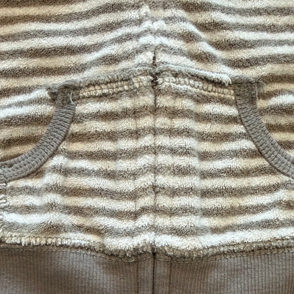 Carter's Striped Hooded Baby Set - Cream and Gray